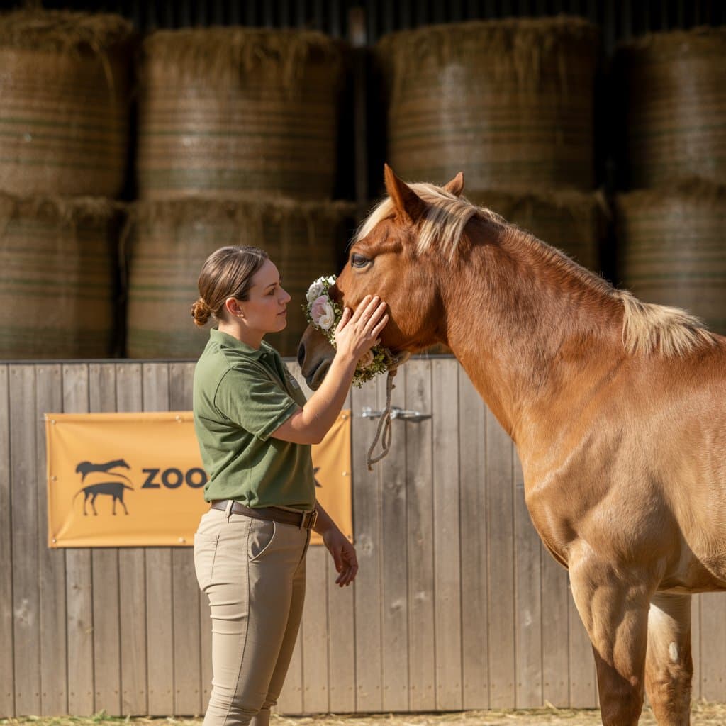 zootrek team member with a horse
