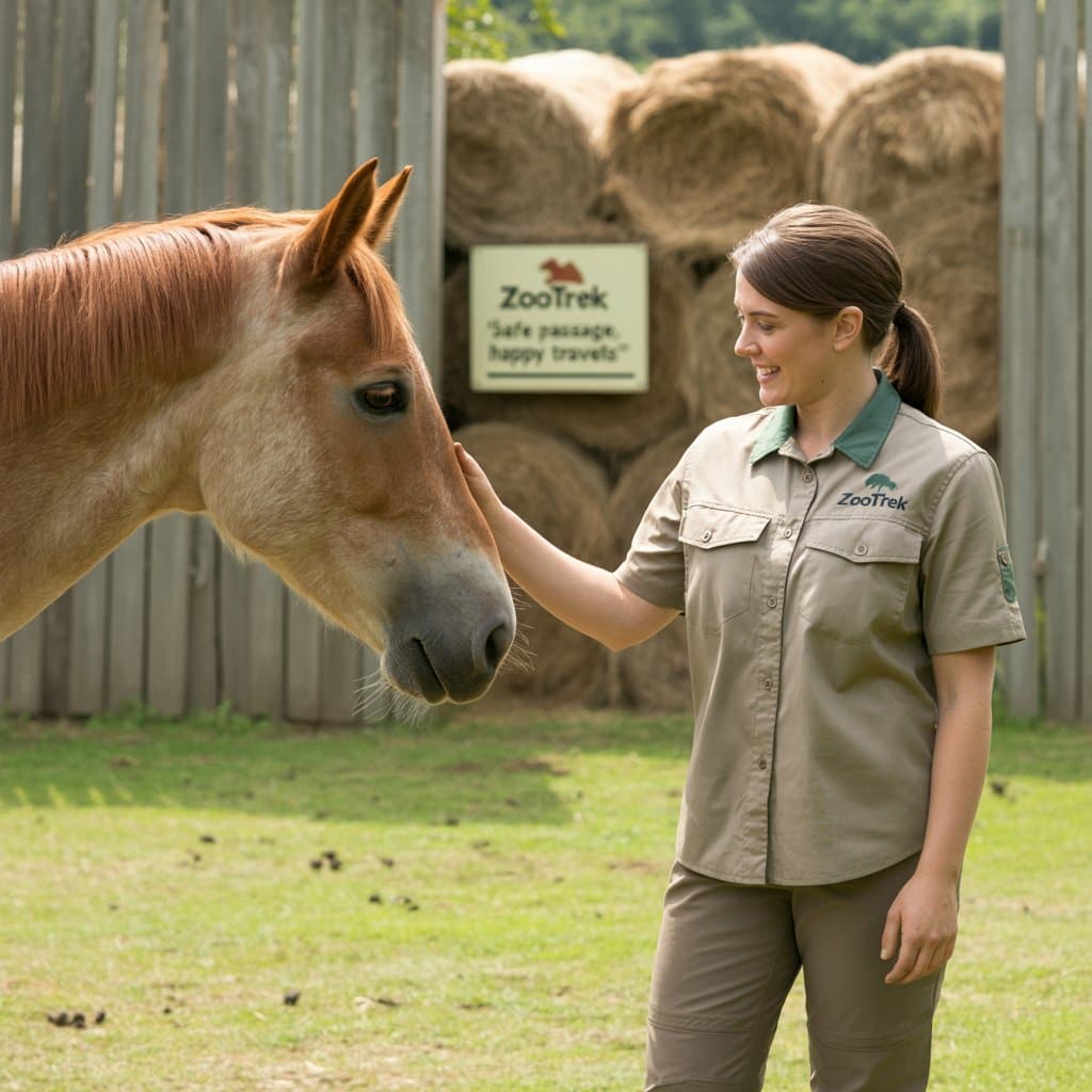 Zootrek handler with a horse